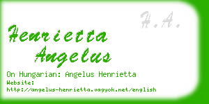 henrietta angelus business card